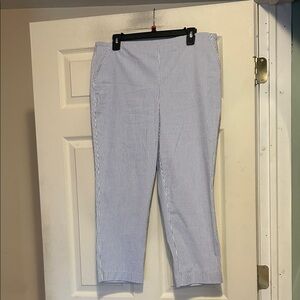 Carolina Belle Blue and White Striped Cropped Pants Size 10